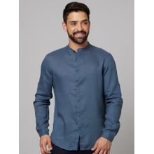 CELIO Mens Blue Linen Shirt