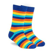 Dynamocks Stripes 8.0 Men & Women Crew Length Socks - Multi-Color (Free Size)