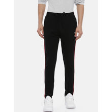 3PIN Men Black Solid Cotton Track Pants