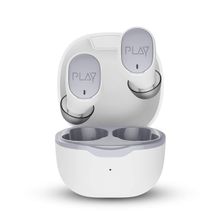 PLAY T20 Ultralight in Ear Earbuds with Mic EBEL Drivers HD Call Quality, BT5 (White and Grey)