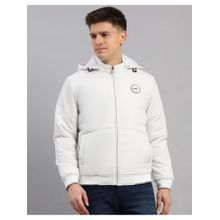 Monte Carlo Men White Polyester Blend Hooded Jackets