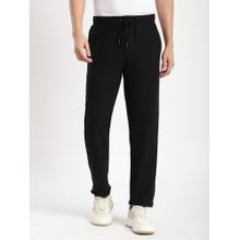 R&B Textured Regular Men Black Pant
