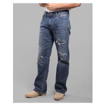 ROOKIES Mens Med Blue Mid-Rise Loose Fit Stretch Casual Jeans