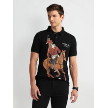 U.S. Polo Assn. Denim Co. Black Graphic Slim Fit Polo T-Shirt