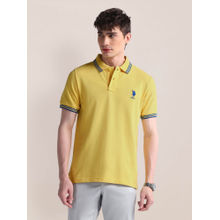 U.S. POLO ASSN. Yellow Slim Fit Half Sleeve Polo T-Shirt