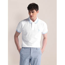 U.S. POLO ASSN. White Slim Fit Half Sleeve Polo T-Shirt
