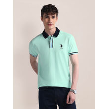 U.S. POLO ASSN. Teal Slim Fit Pure Cotton Polo T-Shirt
