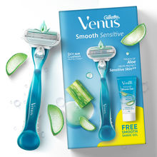Gillette Venus Smooth Hair Removal Razor For Women Aloe Vera With Free Venus Smooth Shave Gel, 1 Pc