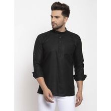 Kraft India Men Black Solid Short Length Kurta