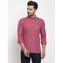 Kraft India Men Purple Solid Short Length Kurta
