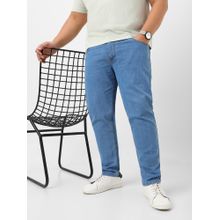 Urbano Plus Men's Light Blue Regular Fit Solid Jeans Stretchable