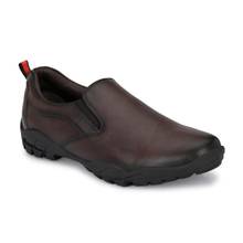 Hitz Men's Brown Leather Slip-On Formal Shoes
