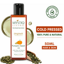 Mystiq Living Pumpkin Seed Oil For Hair Growth, 100% Pure Cold Pressed Oil for Hair, Face & Skin