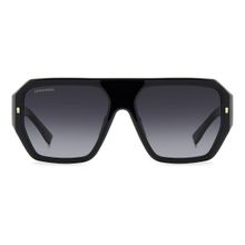 Dsquared2 Mens Dark Grey Shaded Lens Black Square Sunglasses with 100% UV Protection (58)