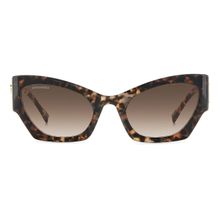 Dsquared2 Womens Brown Shaded Lens Havana Cat eye Sunglasses with 100% UV Protection (55)