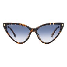 Dsquared2 Womens Dk Blue Shaded Lens Havana Cat eye Sunglasses with 100% UV Protection (58)