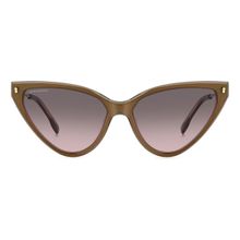 Dsquared2 Womens Brown Pink Lens Metlzed Cat eye Sunglasses with 100% UV Protection (58)