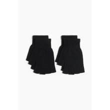 H&M Men Black 2-Pack Fingerless Gloves