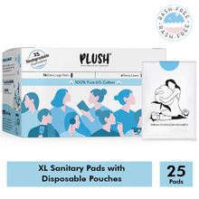 Plush 100% Pure Us Cotton Ultra Thin Rash Free Natural Sanitary Pads with Disposable Pouches