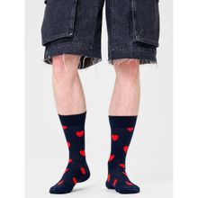 Happy Socks Unisex Navy Blue Heart Socks