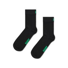 Happy Socks Unisex Black Solid 1/2 Crew Socks