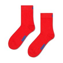 Happy Socks Unisex Red Solid 1/2 Crew Socks
