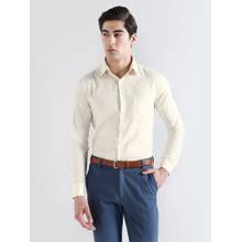 Subtract Men Ivory Ivory Slim Fit Cotton Rich Solid Formal Shirt