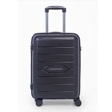 Teakwood Black Textured Hard-Sided Cabin Trolley Suitcase