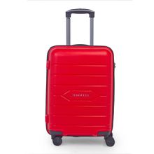 Teakwood Red Textured Hard-Sided Cabin Trolley Suitcase