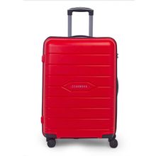 Teakwood Red Textured Hard-Sided Medium Size Trolley Suitcase