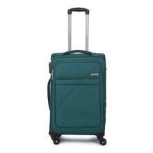 Teakwood Unisex Teal Solid Soft Sided Medium Size Check-In Trolley Bag