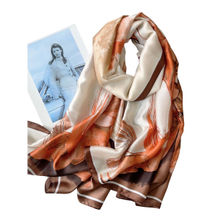 CrossKulture Women Brown Printed Satin Scarf