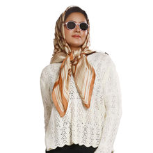 CrossKulture Women Beige Printed Satin Scarf
