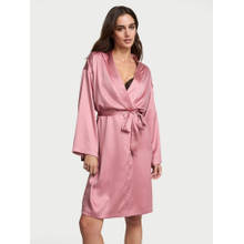 Victoria's Secret Pink Satin Midi Robe with Belt