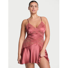 Victoria's Secret Pink Dream Angels Dare to Dream Lace and Satin Flounce Slip Dress