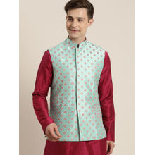 Vastramay Men's Mint Green Nehru Jacket