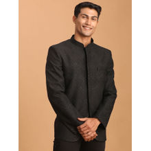 Vastramay Men's Black Silk Blend Jodhpuri