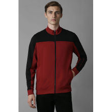 Louis Philippe Men Red Regular Fit Colorblock Full Sleeves Jacket