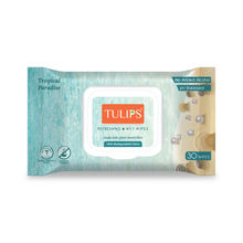 Tulips Refreshing Wet Wipes In Lid Pack - Tropical Paradise