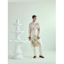 WABI SABI by Anshum-Ritesh Parakeet Ivory Hand Painted Kurta with Pant
