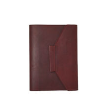 THE LEATHER STORY Essential Leather Notebook Maroon Cherry Orgnaiser
