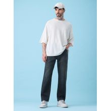 The Souled Store Straight-Fit Denim Ridges Charcoal Men Jeans