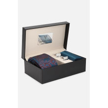 Van Heusen Men Green Tie Pocket Square and Cufflink