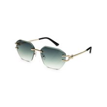 HASHTAG EYEWEAR Green UV Protection Hexagonal Rimless Casual Sunglass - ICE-S2733-C3 (45)