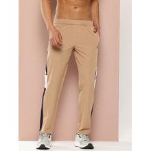 TURNFIT Khaki Men Colorblock Panel Trackpant with Zipper Pocket