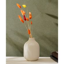 PUREZENTO Medium White Decorative Vase Home Centre Table Flowers Pot Bedroom Side Corners (Medium)