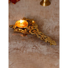 eCraftIndia Ethnic Carved 7.5 Inch Brass Diya for Pooja Room and Temples