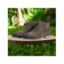 EZOK Men Casual Leather Chukka Boots Grey