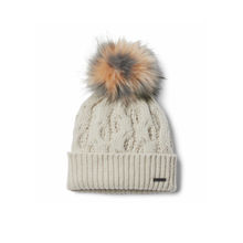 Columbia Women Beige Boundless Days Cable Knit Pom Beanie