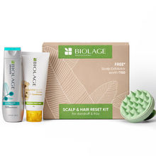 Matrix Biolage Scalppure Anti-Dandruff Shampoo, Smoothproof Anti-Frizz Conditioner Kit with FREE Scalp Massager (3 pcs)